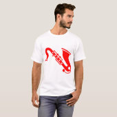 T-shirt Saxophone - Rouge (Devant entier)