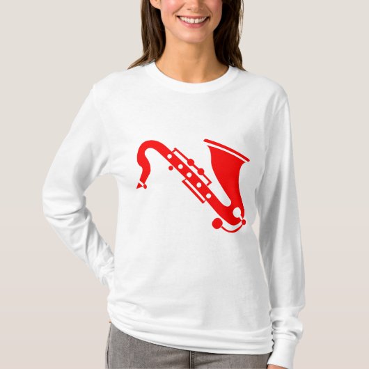 T-shirt Saxophone - Rouge (Devant)