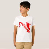 T-shirt Saxophone - Rouge (Devant entier)