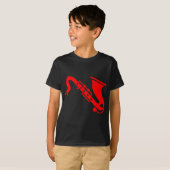 T-shirt Saxophone - Rouge (Devant entier)