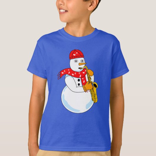 T-shirt Saxophone Snowman (Devant)