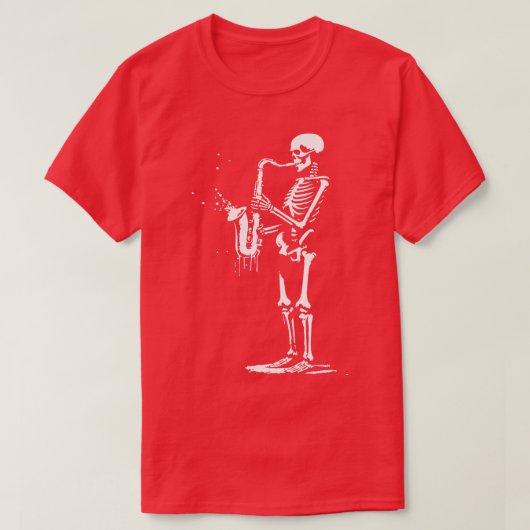 T-shirt saxophone squelette (Design devant)