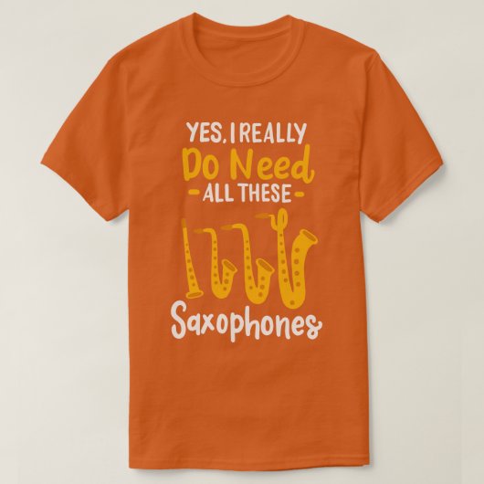 T-shirt Saxophone Types 2 (Design devant)