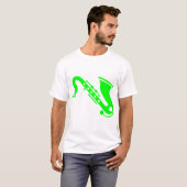 T-shirt Saxophone - Vert (Devant entier)