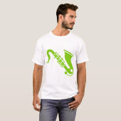 T-shirt Saxophone - Vert martien (Devant entier)