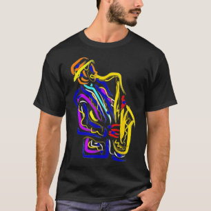 T-shirt Saxophoniste Jazz Musician Idée cadeau Saxophone