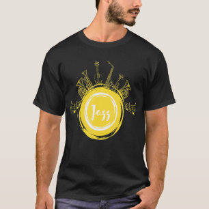 T-shirt Saxophoniste Jazz Musicien Joueur Editorial Art
