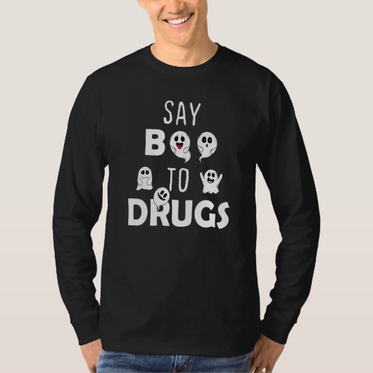 T-shirt Say Boo To Drugs Red Ribbon Week Ghosts Halloween (Devant)