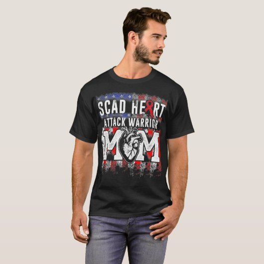 T-shirt SCAD Attaque cardiaque Survivant Force Guerrier Pr (Devant entier)