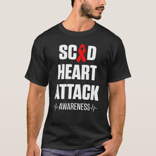 T-shirt SCAD Heart Attack Survivor Heartbeat Warrior Aware (Devant)