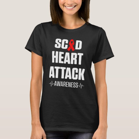 T-shirt SCAD Heart Attack Survivor Heartbeat Warrior Aware (Devant)