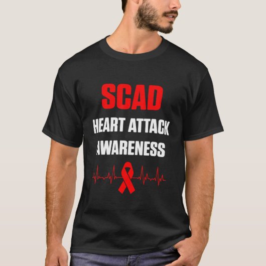 T-shirt SCAD Heart Attack Survivor Heartbeat Warrior Aware (Devant)