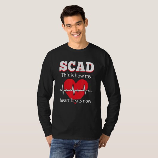 T-shirt Scad Voici Comment Mon Coeur Bat Maintenant Heartb (Devant entier)