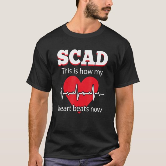 T-shirt Scad Voici Comment Mon Coeur Bat Maintenant Heartb (Devant)