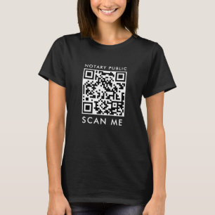 T-shirt 'Scan Me' blanc et noir QR Code Notaire Public