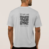 T-shirt Scannable Company QR Code Mens Back Print Silver (Dos)