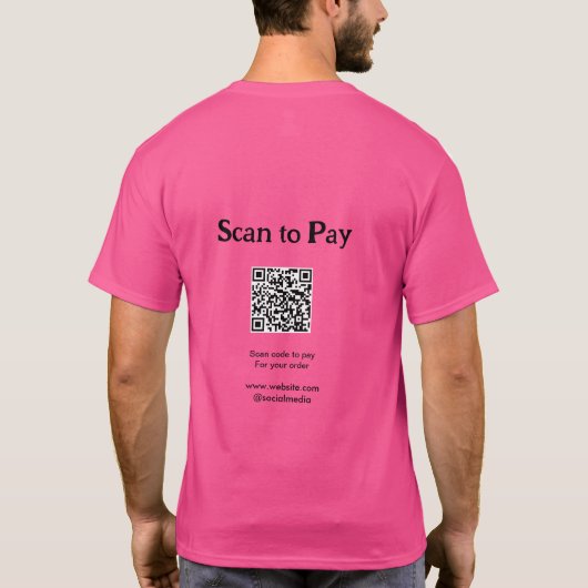 T-shirt Scanner pour payer la commande QR code ajouter un (Dos)