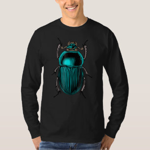T-shirt Scarab Beetle Shiny Blue Green Beetle Tee