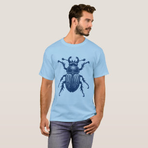T-shirt Scarabée lucane - Shibori Bleu (Motif)
