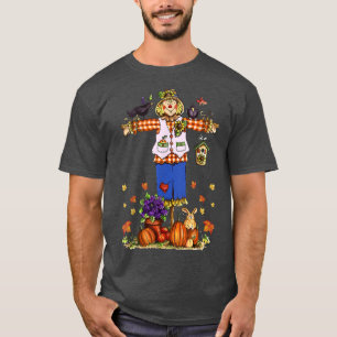 T-shirt Scarecrow Automne Bonjour Automne Citrouille Thank