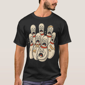 T-shirt Scared Bowling Pins Cartoon Bowling Humor League N
