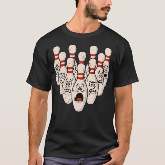 T-shirt Scared Bowling Pins Tee For Bowler Bowling Joke St (Devant)