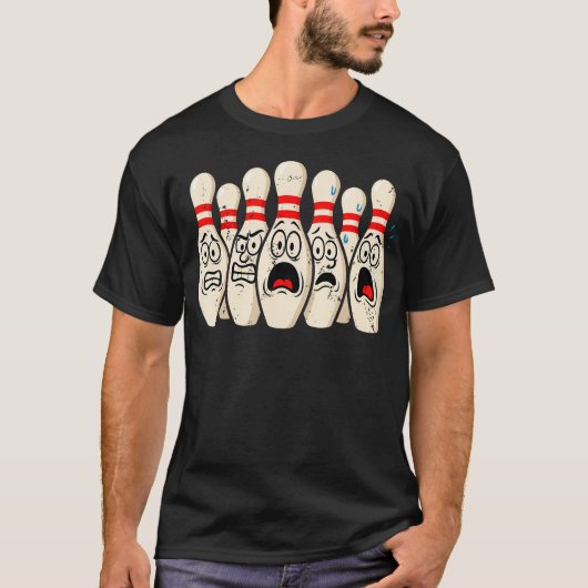T-shirt Scared Bowling Pins Tee For Bowler Bowling Joke St (Devant)