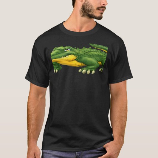 T-shirt Scary Cool Green Alligator Crocodile Wild Animal P (Devant)