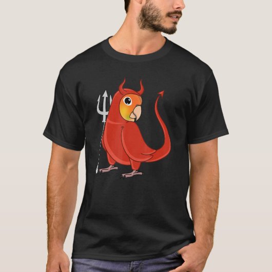 T-shirt Scary Devil Costume Parrot I Green Cheek Pineapple (Devant)
