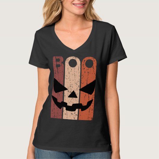 T-shirt Scary Pumpkin Face Halloween Costume with Monster  (Devant)