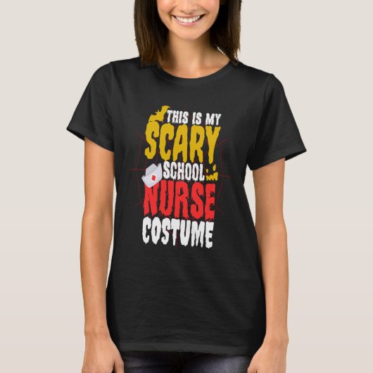 T-shirt Scary School Nurse Costume chauves-souris Spyder W (Devant)
