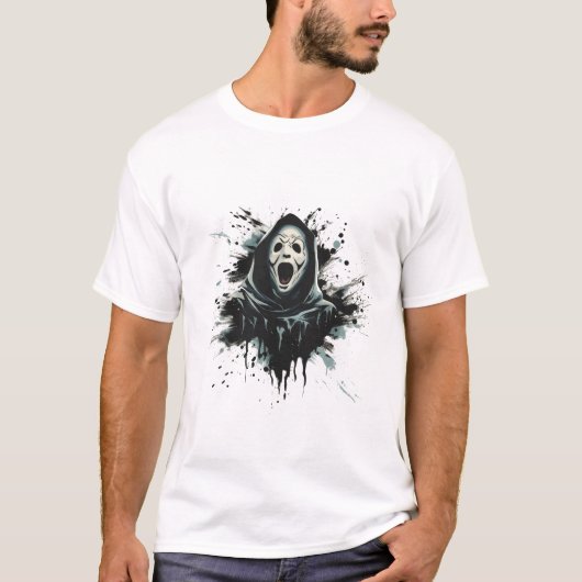 T-shirt Scary Scream Ghost Horror (Devant)
