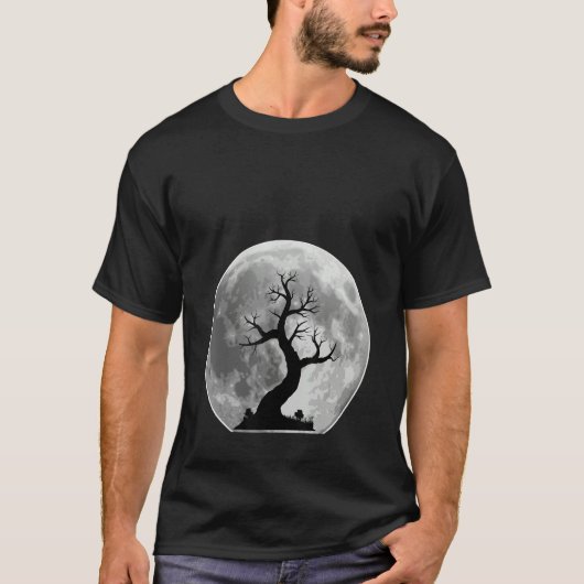 T-shirt Scary tree in the Moon Halloween Costumes (Devant)