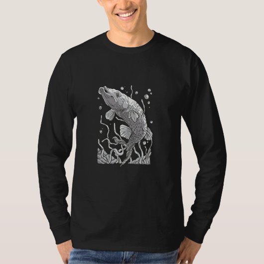 T-shirt Scary underwater sea fish predator (Devant)
