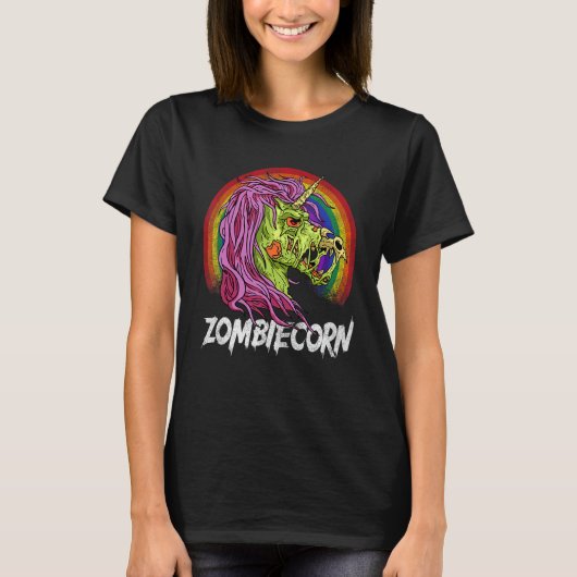 T-shirt Scary Zombiecorn Zombie Unicorn Halloween Costume (Devant)