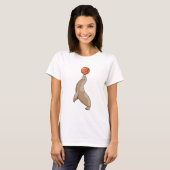 T-shirt Sceau avec basket-ball (Devant entier)