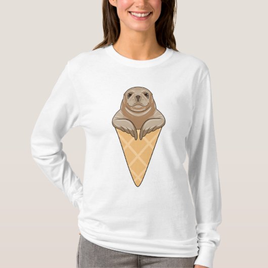 T-shirt Sceau avec cône de crème glacée (Devant)