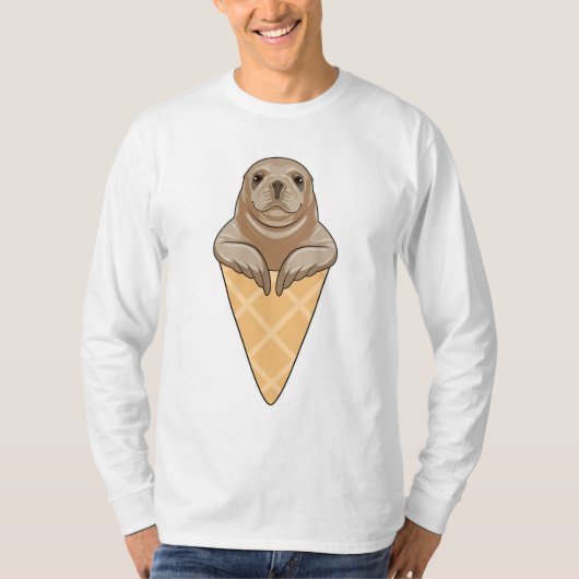 T-shirt Sceau avec cône de crème glacée (Devant)