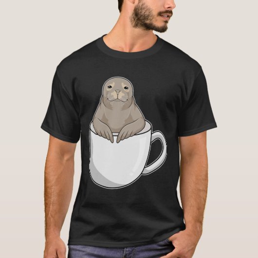 T-shirt Sceau avec tasse de café (Devant)