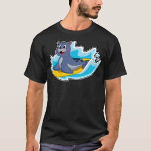 T-shirt Sceau comme surfeur avec Surfboard