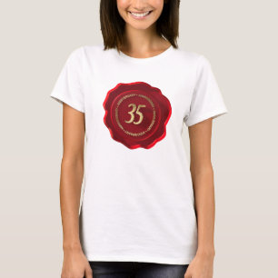 T-shirt sceau de cire rouge du 35e anniversaire