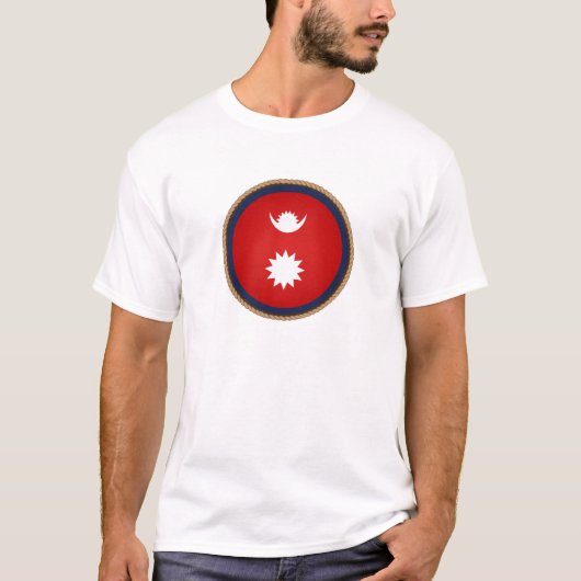 T-shirt Sceau du drapeau du Népal Cool (Devant)