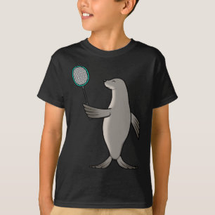 T-shirt Sceau Jouer Badminton Hob