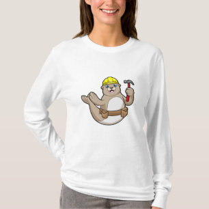 T-shirt Sceller comme charpentier avec marteau et Casquett