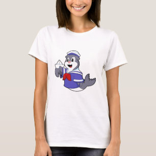 T-shirt Sceller comme marin avec bateau