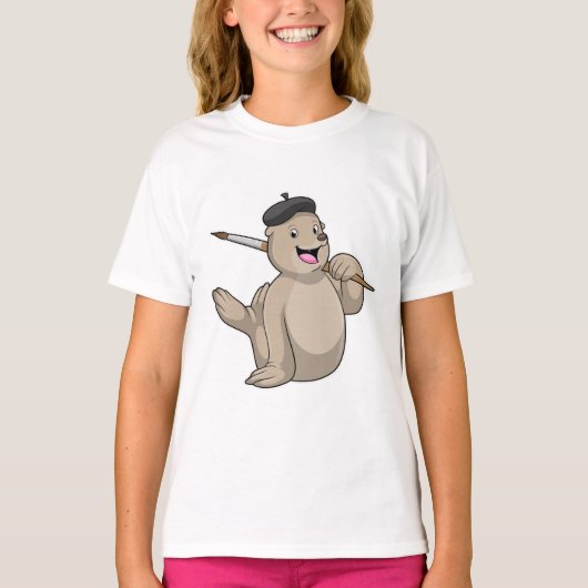 T-shirt Sceller comme peintre avec pinceau (Devant)