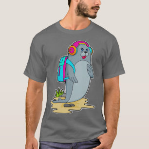 T-shirt Sceller comme randonneur avec sac à dos