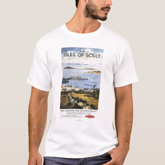 T-shirt Scène aérienne d'affiche de chemin de fer de ville (Devant)