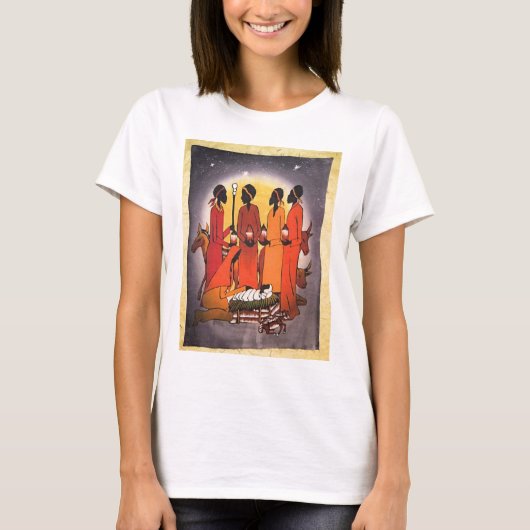 T-shirt Scène africaine de nativité de Noël (Devant)