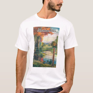 T-shirt Scène américaine de bord de la route de barrièr